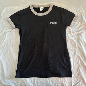 PINK - Sequined T-Shirt - Black & Gray - Sz: S